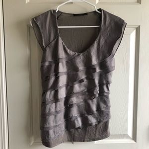 🔥 2/$20 The Limited Tiered Olive Green Top